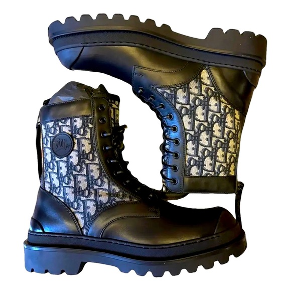 DIOR X STUSSY Explorer Monogram Combat Boot 🥾 😎😳RARE NIB - Picture 4 of 11